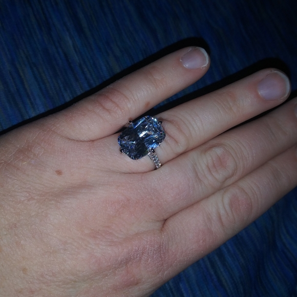 Swarovski size 7 platinum plated sterling ring - Picture 5 of 5